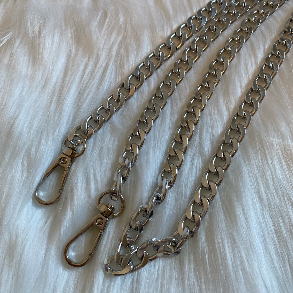 crossbody metal Flat Chain Replacement strap silver 48"
